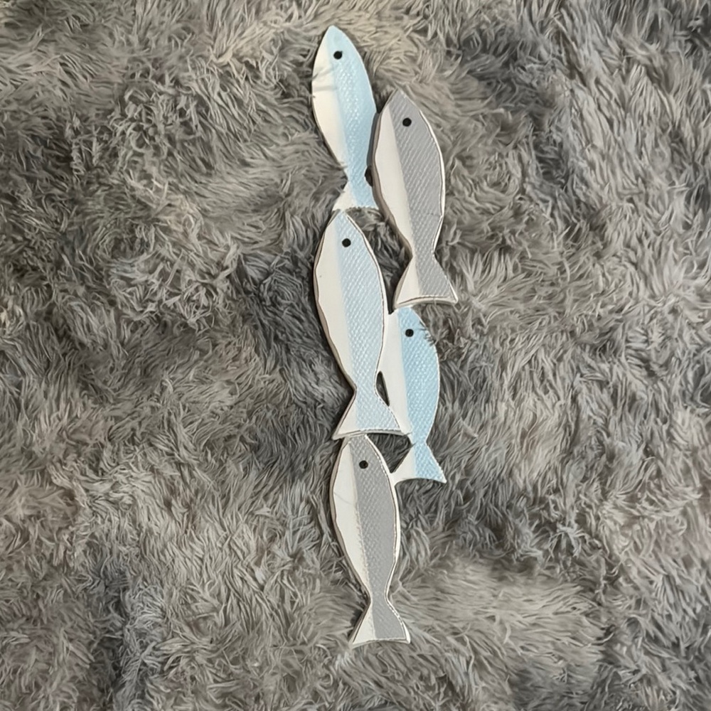 Fish-Shaped Wall Decor - White and Blue